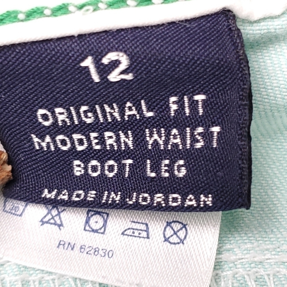 Lands' End Turquoise Original Fit Bootleg Jeans 12 - Picture 4 of 10